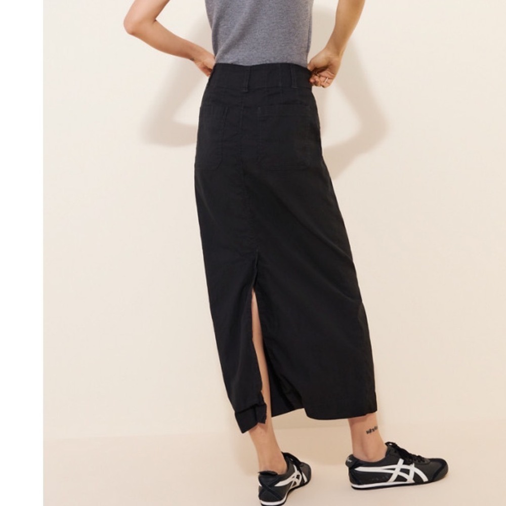 Maeve Anthropologie Colette Linen Blend Maxi Skirt Black XXS OB1790490 - Picture 3 of 8